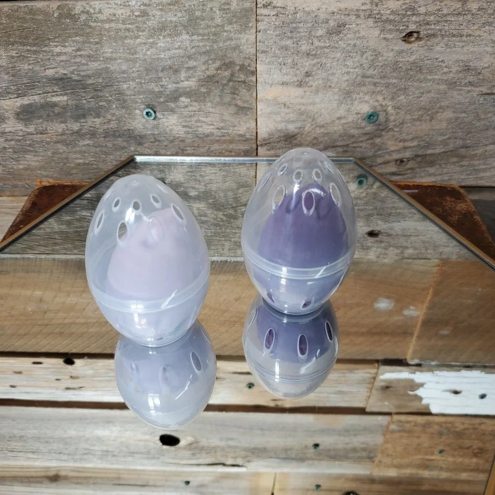 Set of Two Makeup Blending Sponges with Drying/Storing Eggs - Purple Shades